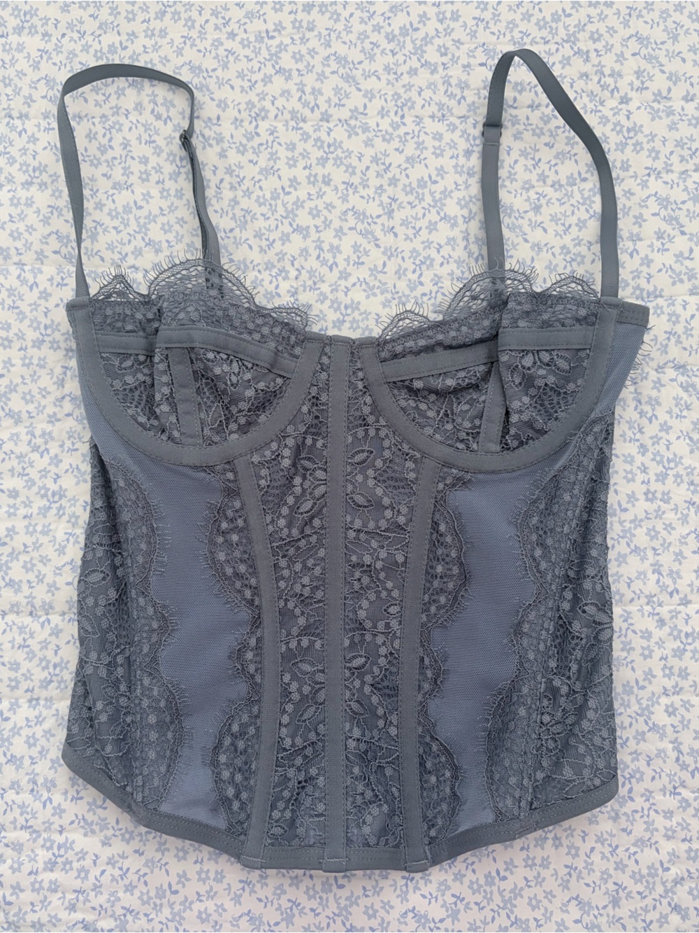 urban outfitters under modern love blue mesh corset top xsmall